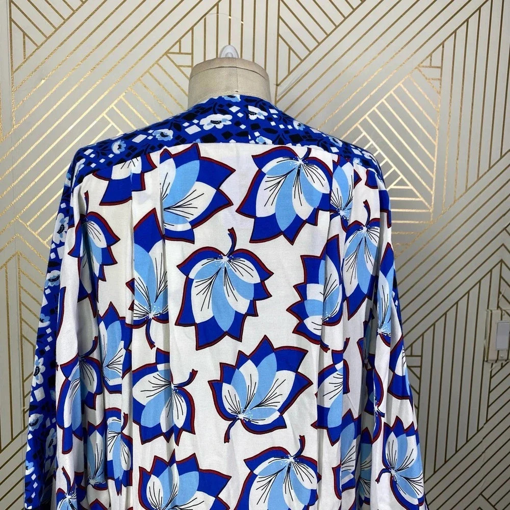 WARM Kimono Sleeve Dress Blue/White Floral‎ - Picture 8 of 12